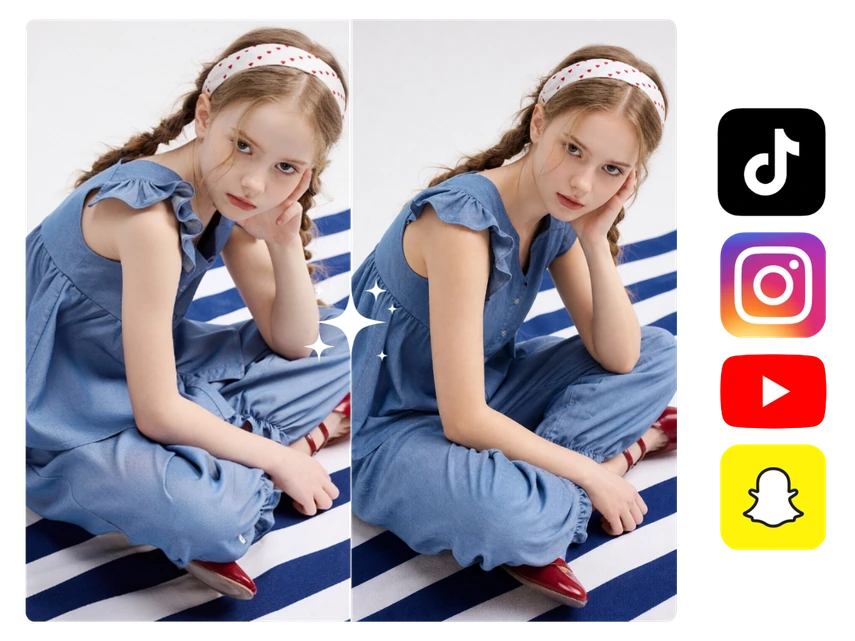 Trasformazione nell'età dell'infanzia pronta per la condivisione sui social