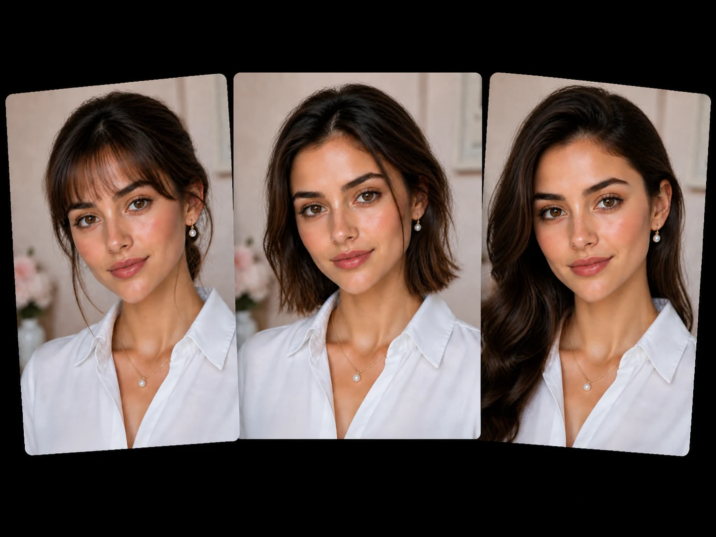 Idee di acconciature per donne con viso a diamante: lob texturizzato, onde laterali e frangia alle sopracciglia