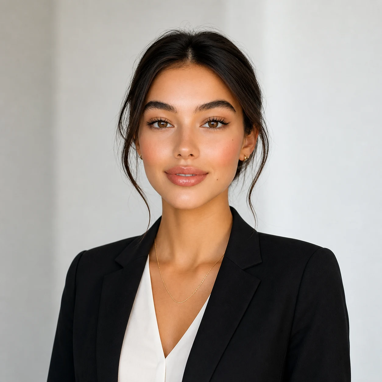 Business-KI-Headshot mit sauberem Hintergrund für Arbeitsprofile