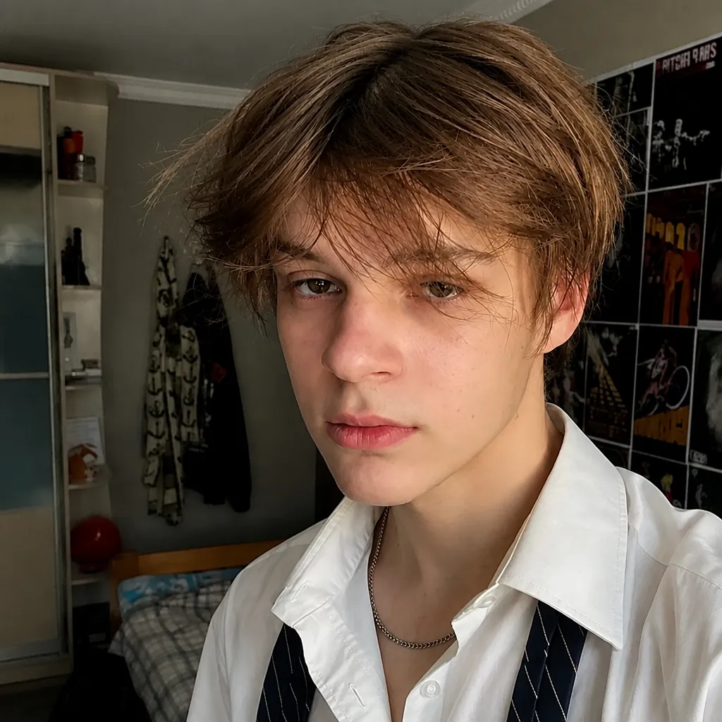 Lässiges Indoor-Selfie, bevor KI einen formellen Business-Headshot erstellt