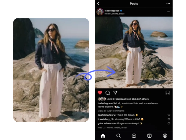 Verbeterde social media-foto met schonere details voor online berichten