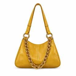 Yellow handbag with a gold chain used as a product reference for Reference to Video AI.
